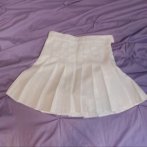 White Pleaded Mini Skirt